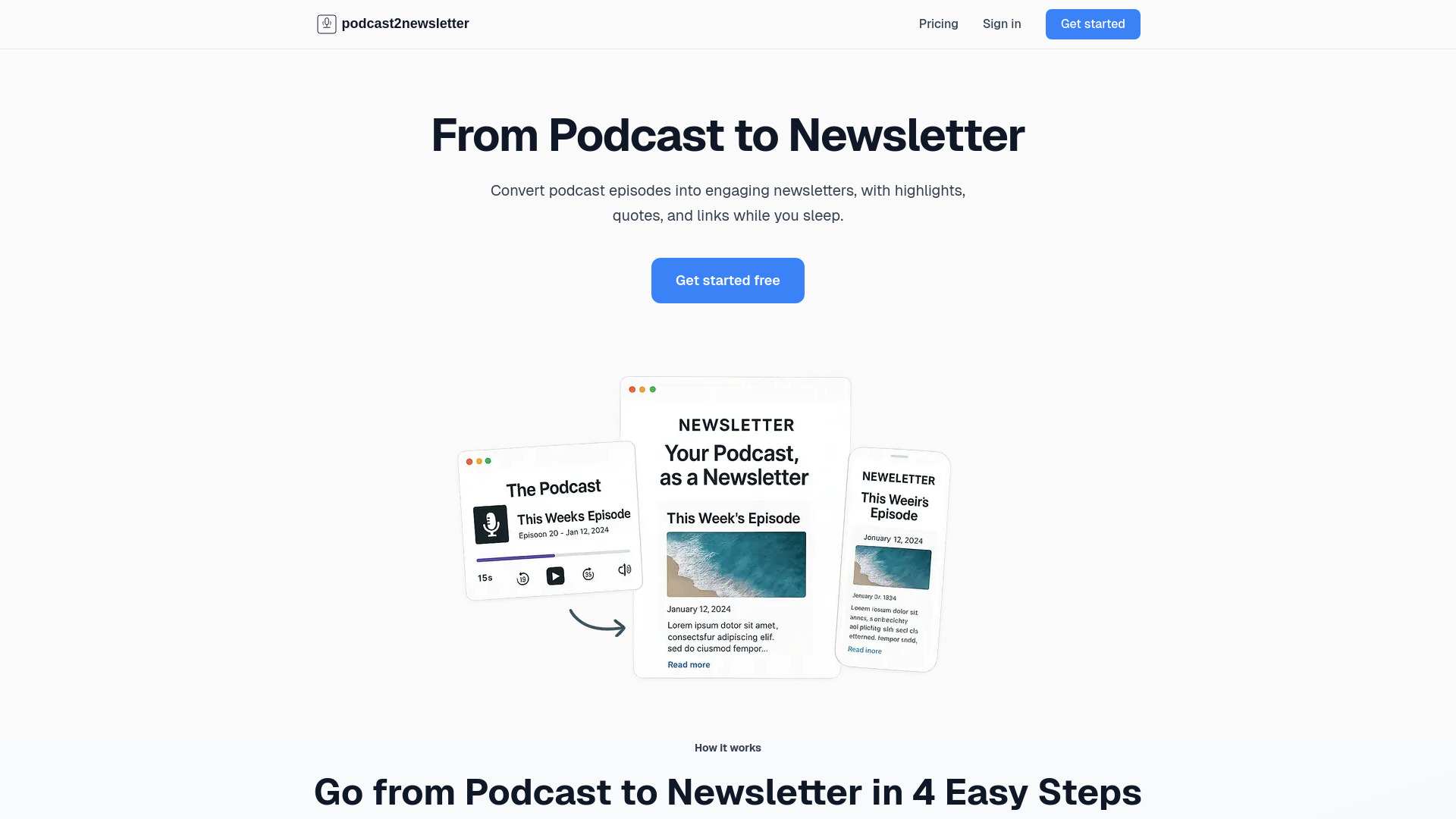 Podcast 2 Newsletter screenshot