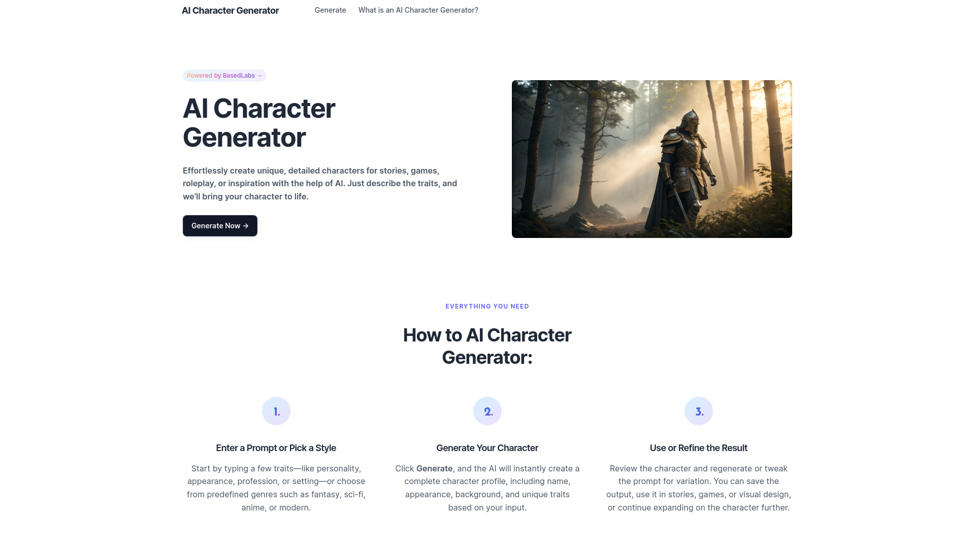 AI Character Generator screenshot