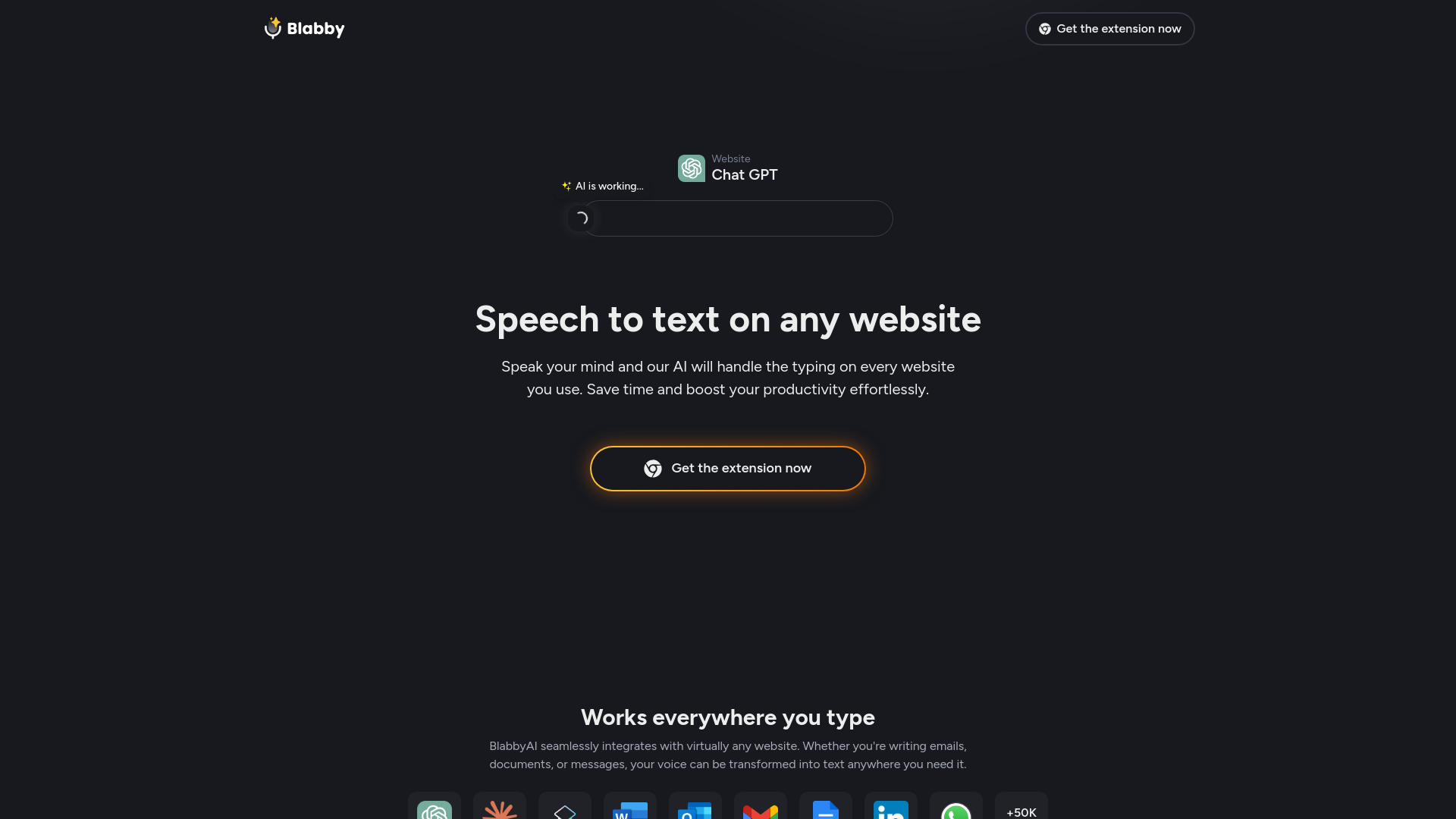 BlabbyAI Speech to text screenshot