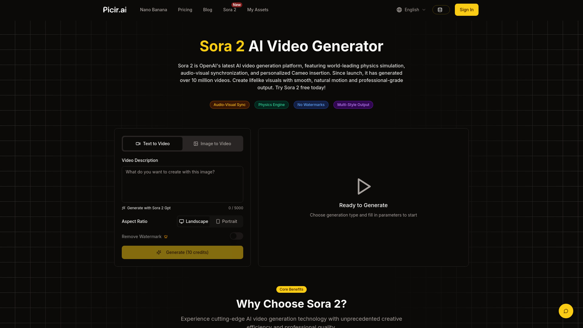 Sora 2 AI Video Generator screenshot