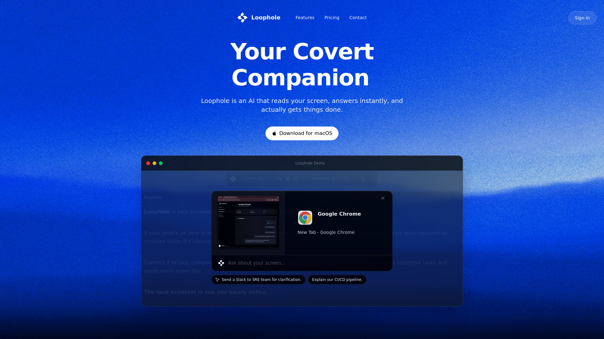 Loophole screenshot