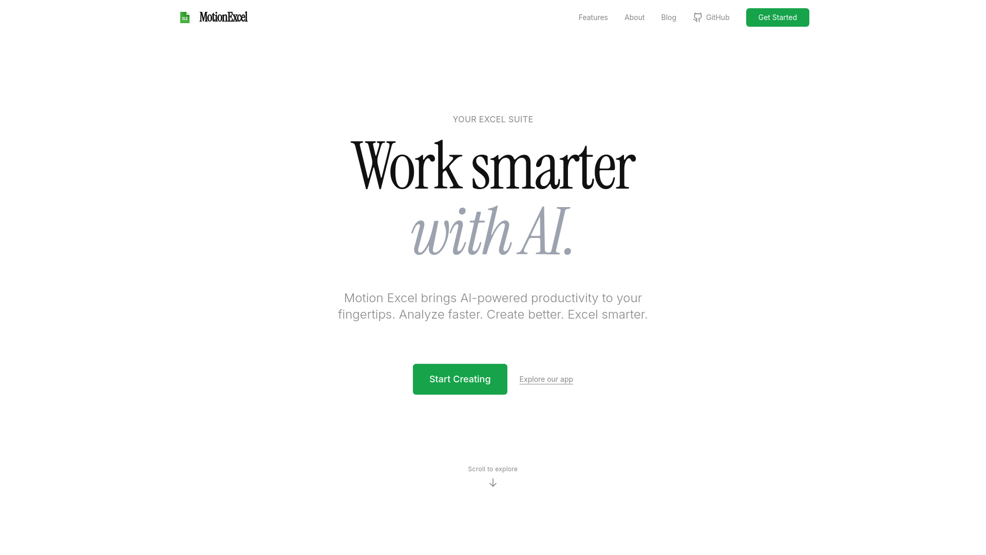 MotionExcel screenshot