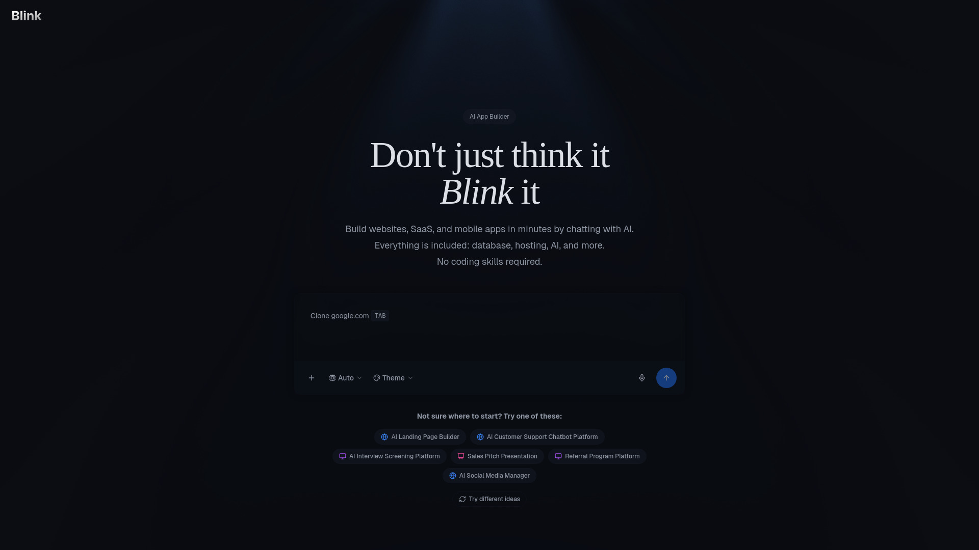 Blink AI App Builder screenshot