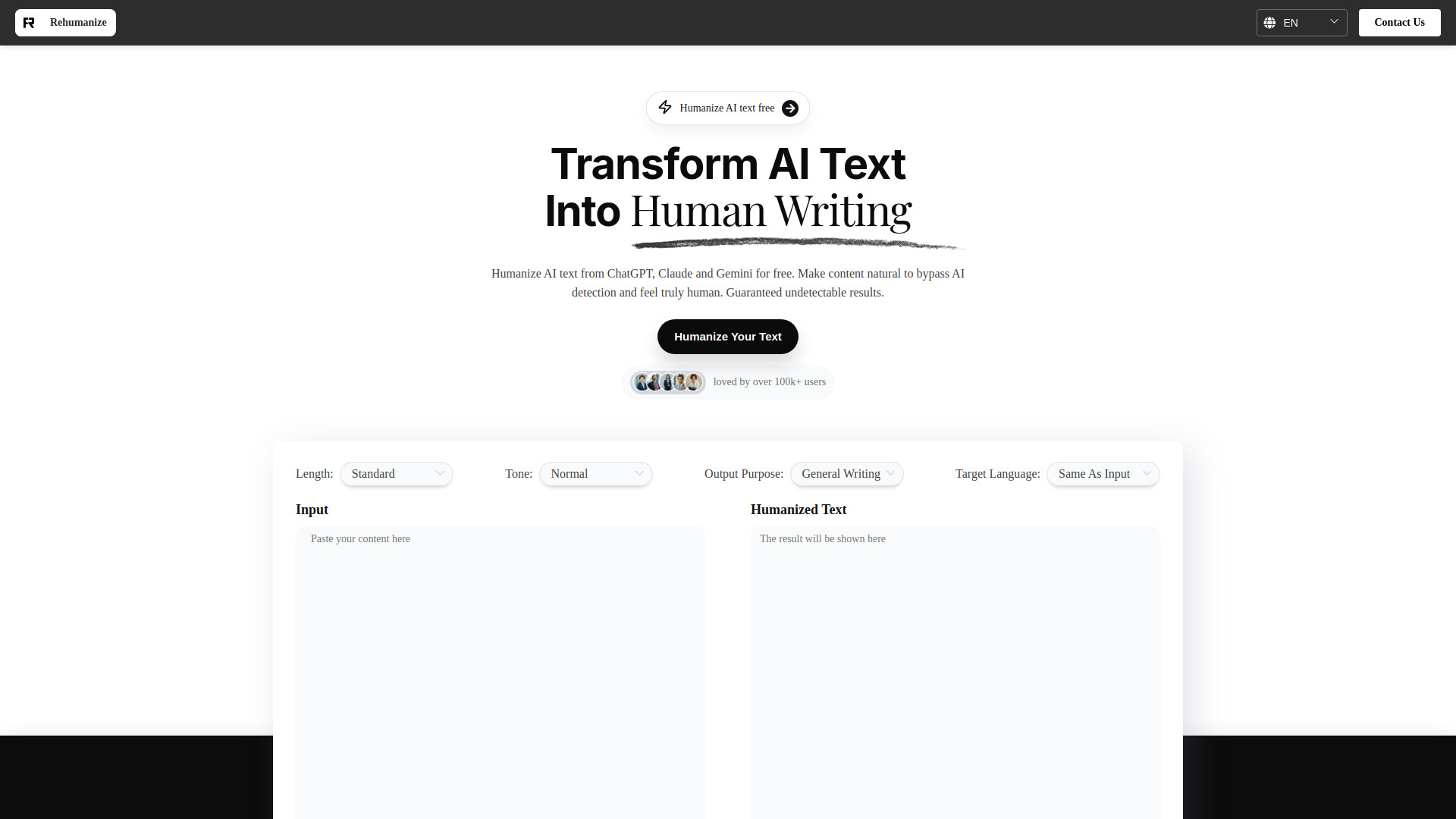rehumanize.io screenshot