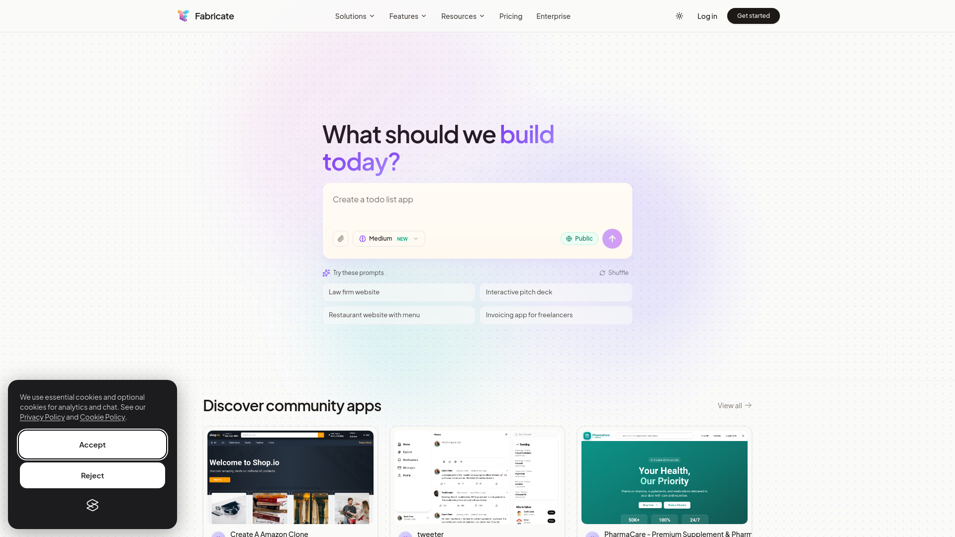 Fabricate screenshot