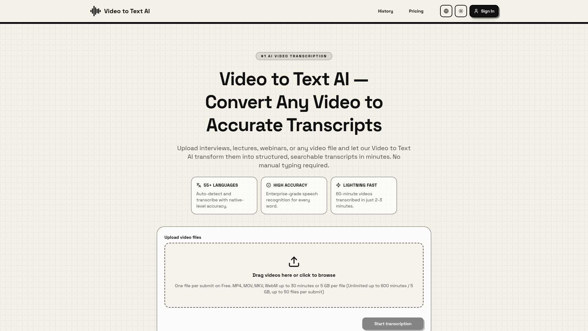 Video to Text AI screenshot