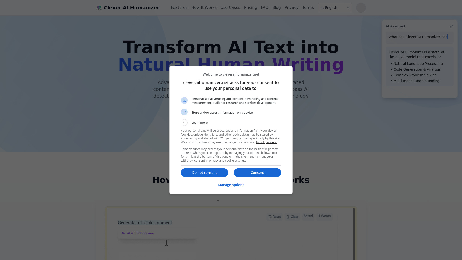 Clever AI Humanizer screenshot