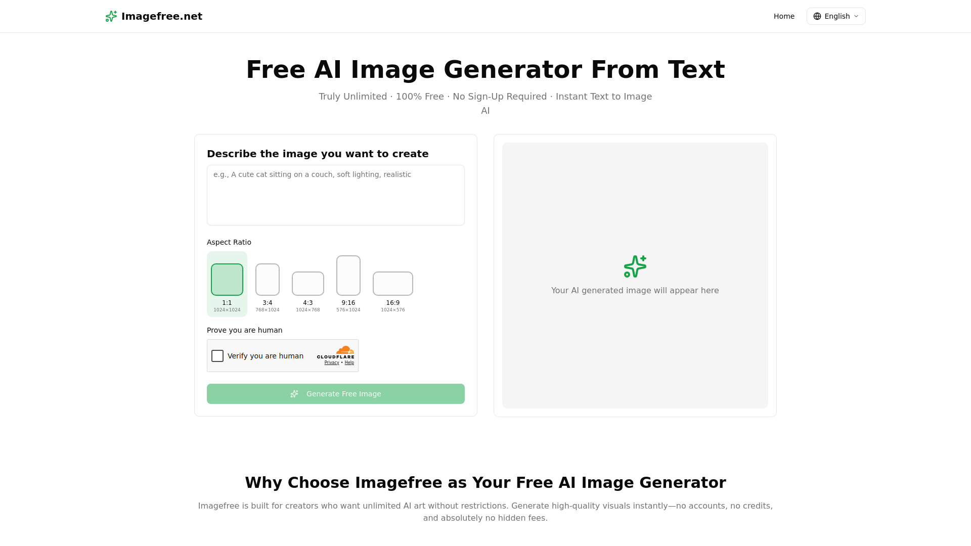 Free AI Image Generator screenshot