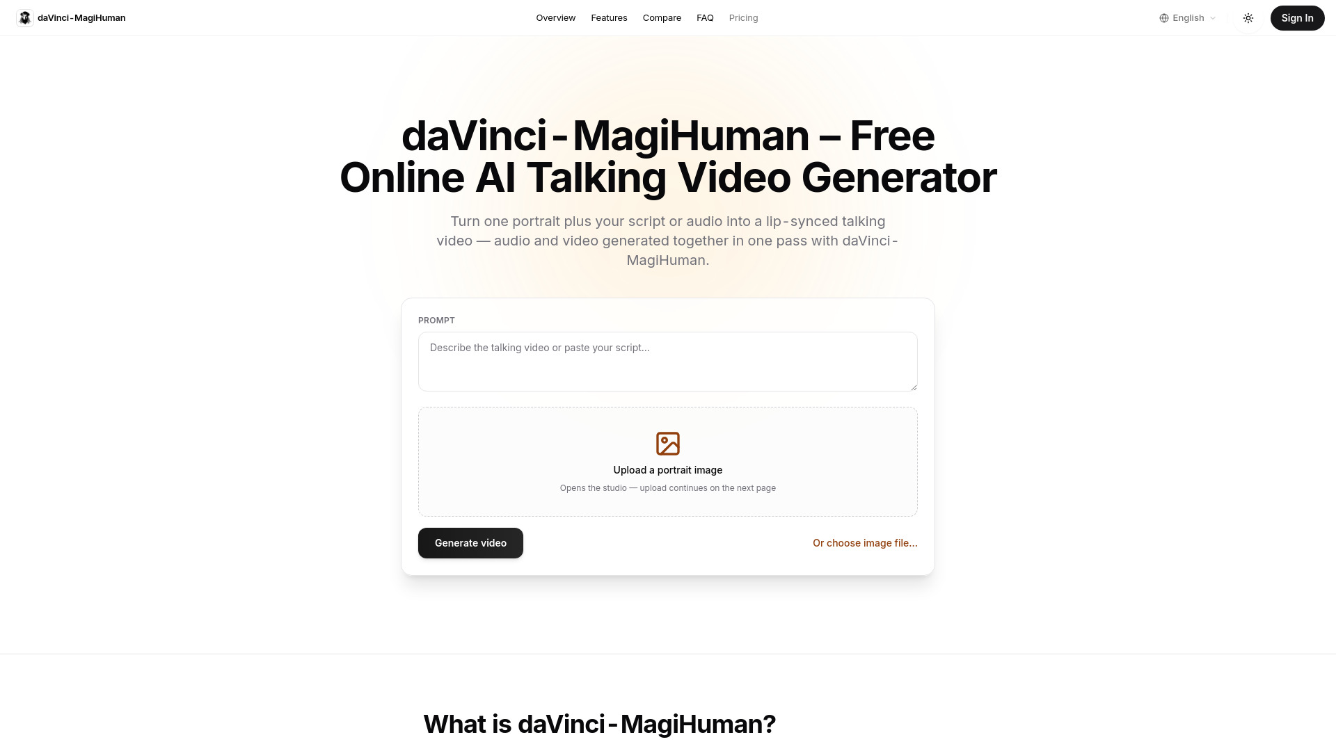 DaVinci MagiHuman screenshot