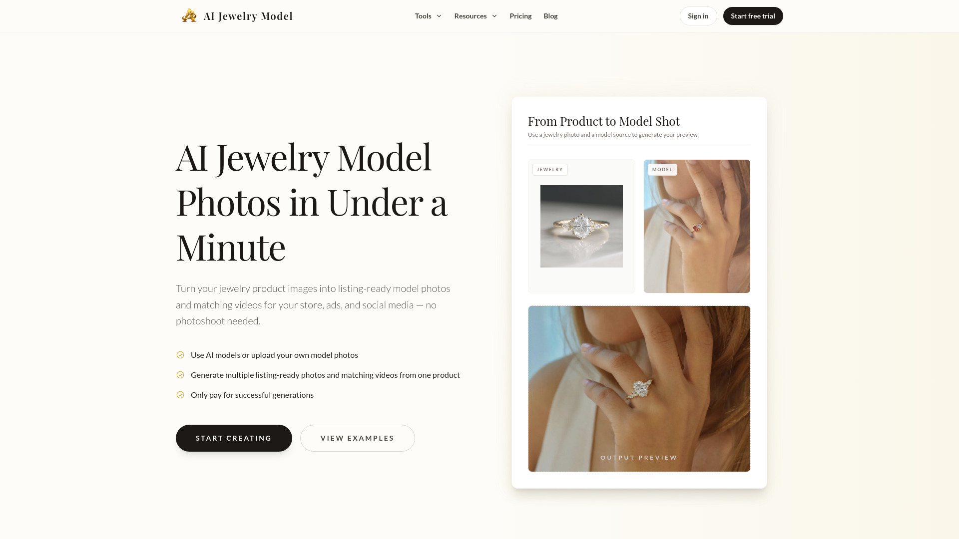 AI Jewelry Model screenshot