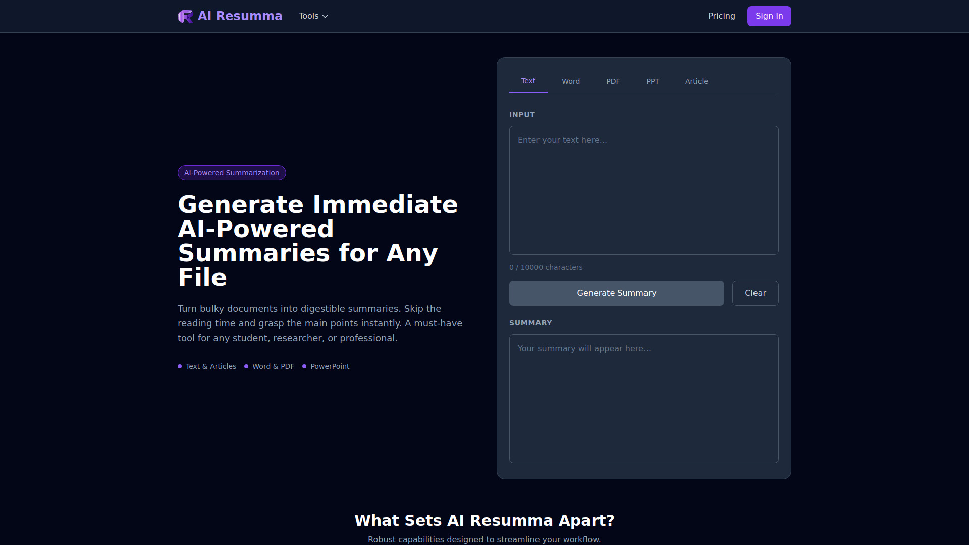 AI Resumma screenshot
