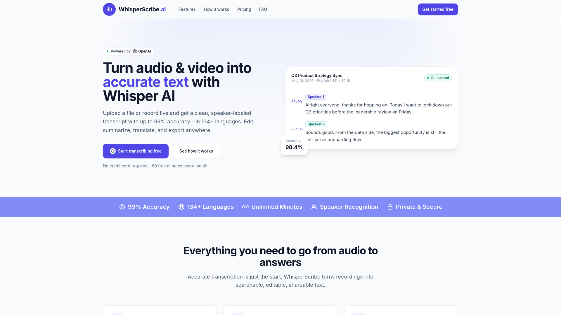 Whisper Scribe AI screenshot