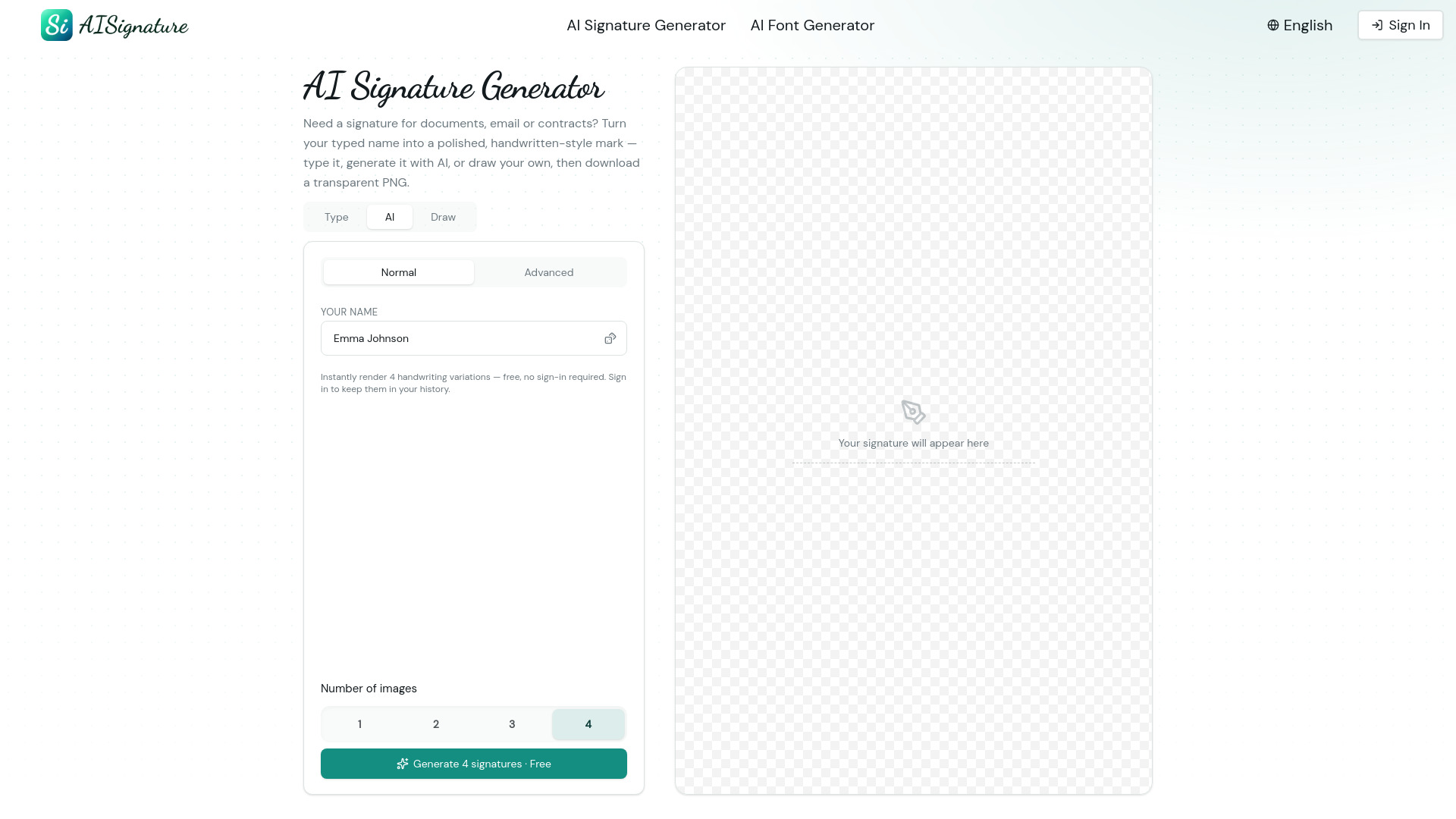 AISignature screenshot