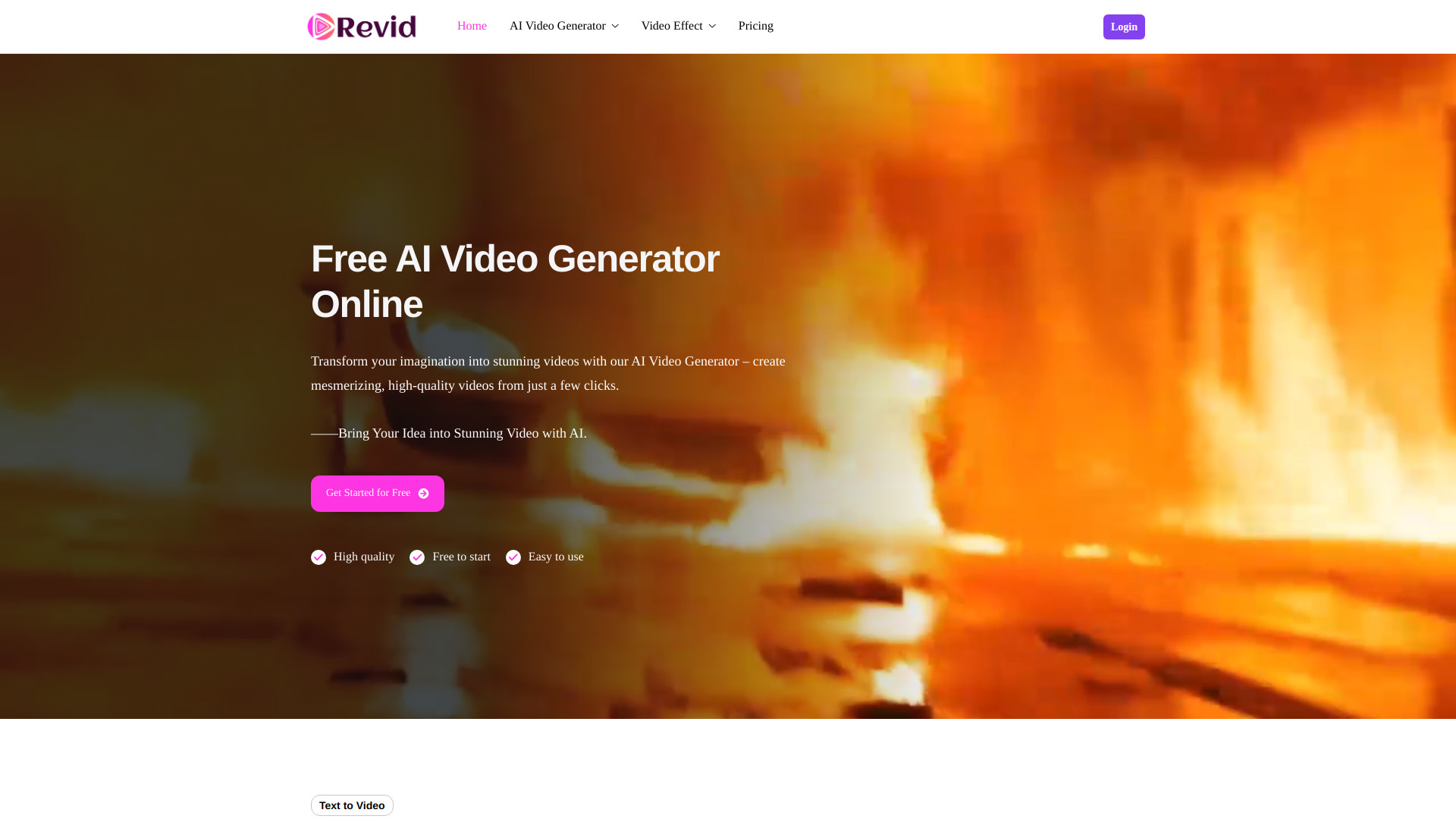 Revid: Free AI Video Generator Online screenshot