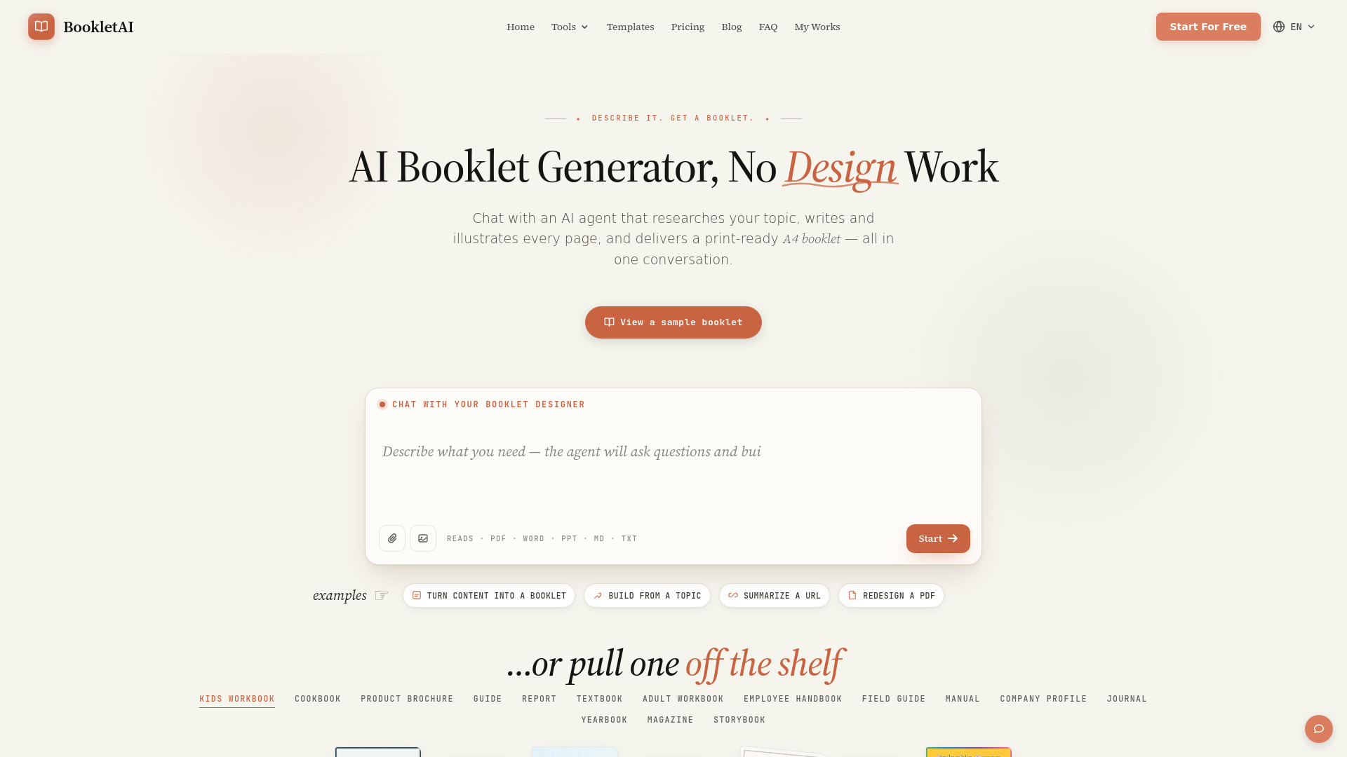Booklet AI screenshot