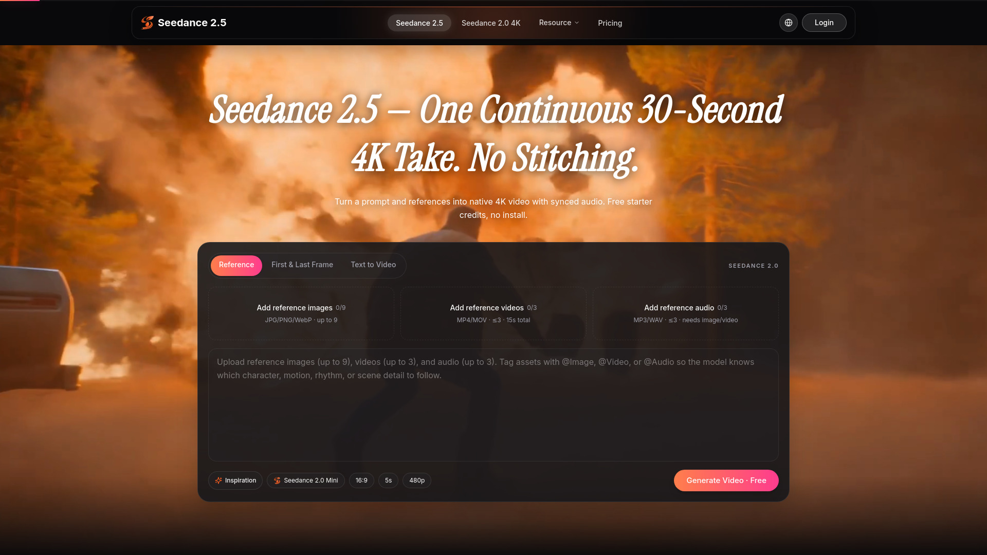 Seedance 2.5 AI Video Generator screenshot