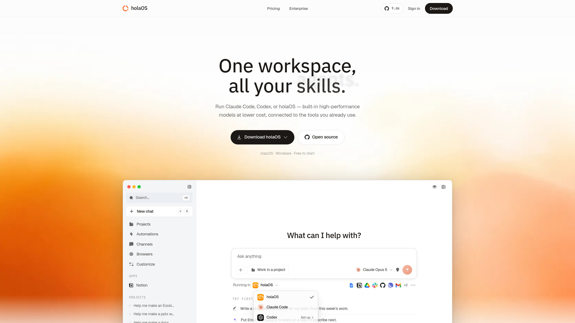 holaOS screenshot