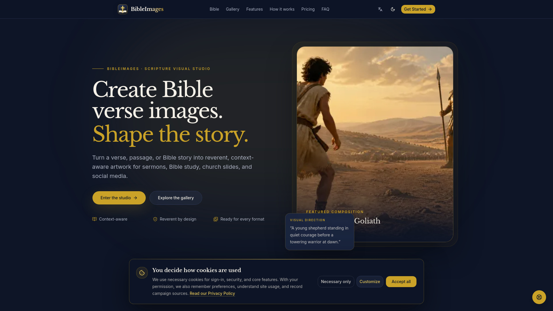 BibleImages.app – AI Bible Image Generator screenshot