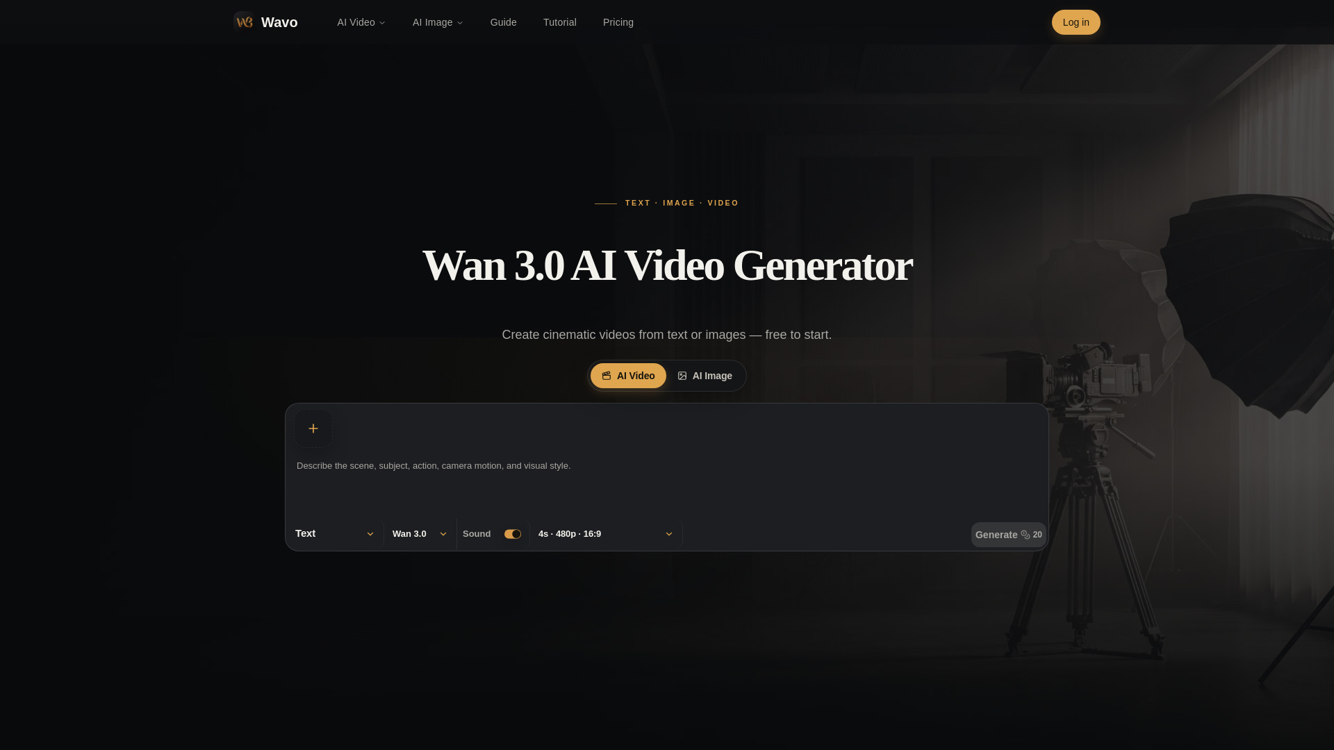 Wavo – Wan 3.0 AI Video Generator screenshot