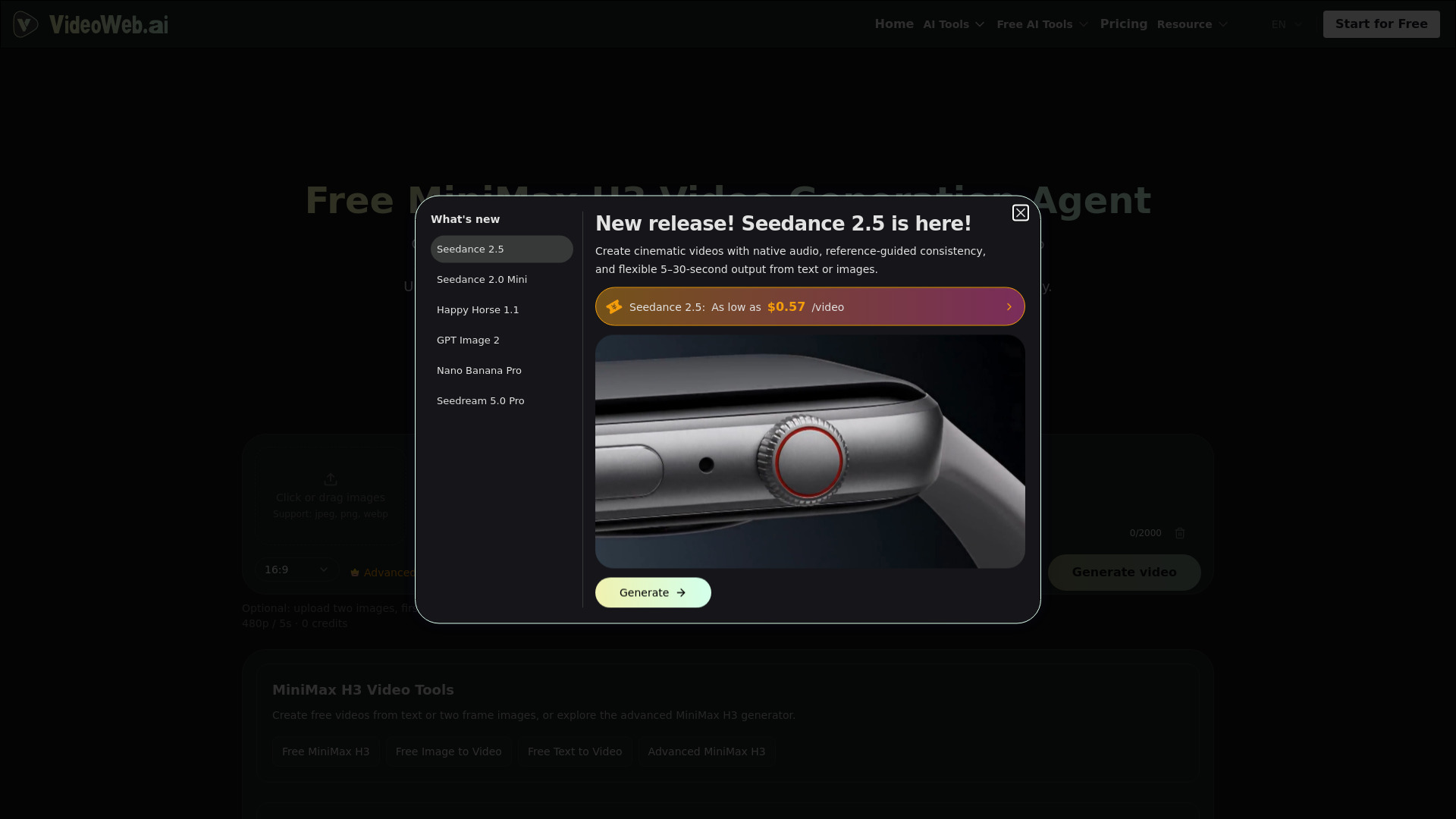 Free MiniMax H3 Video AI screenshot