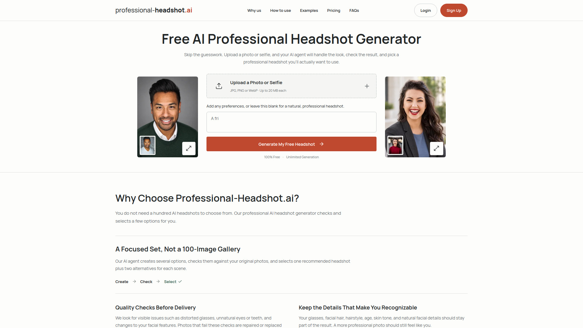 Professional Headshot Generator screenshot