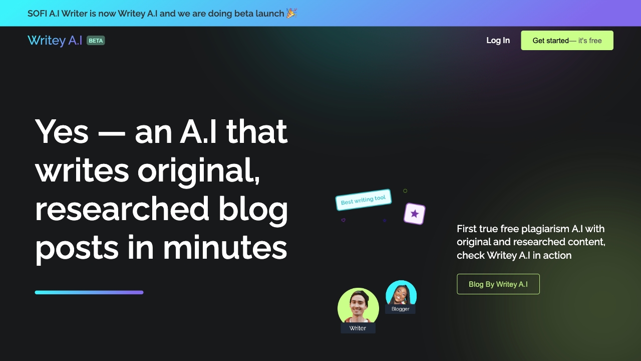 Writey A.I screenshot