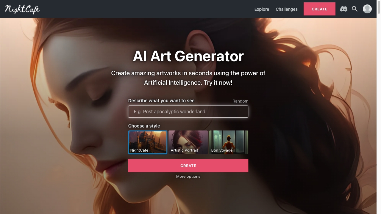 NightCafe Creator screenshot