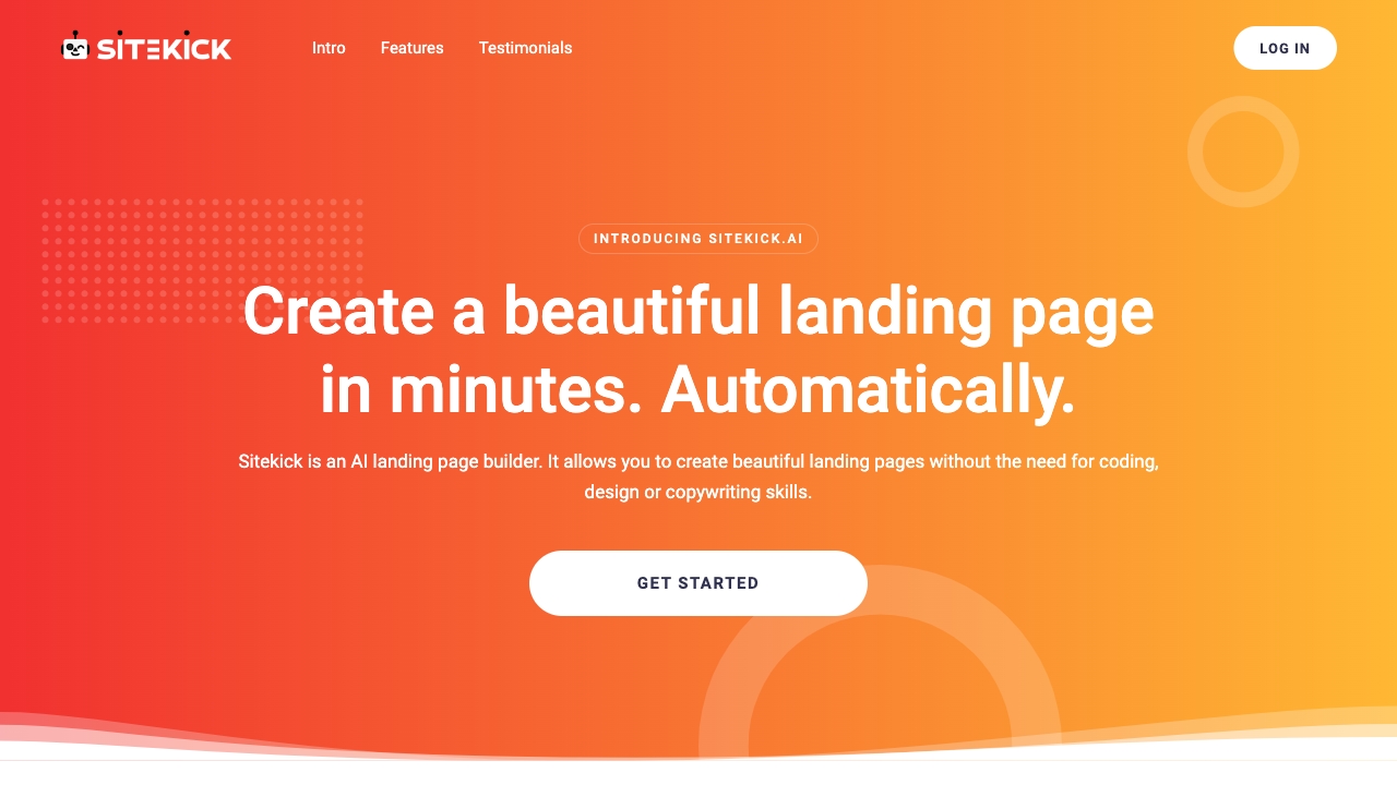Sitekick AI screenshot