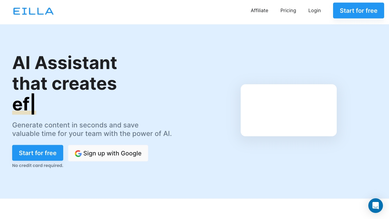 Eilla AI screenshot