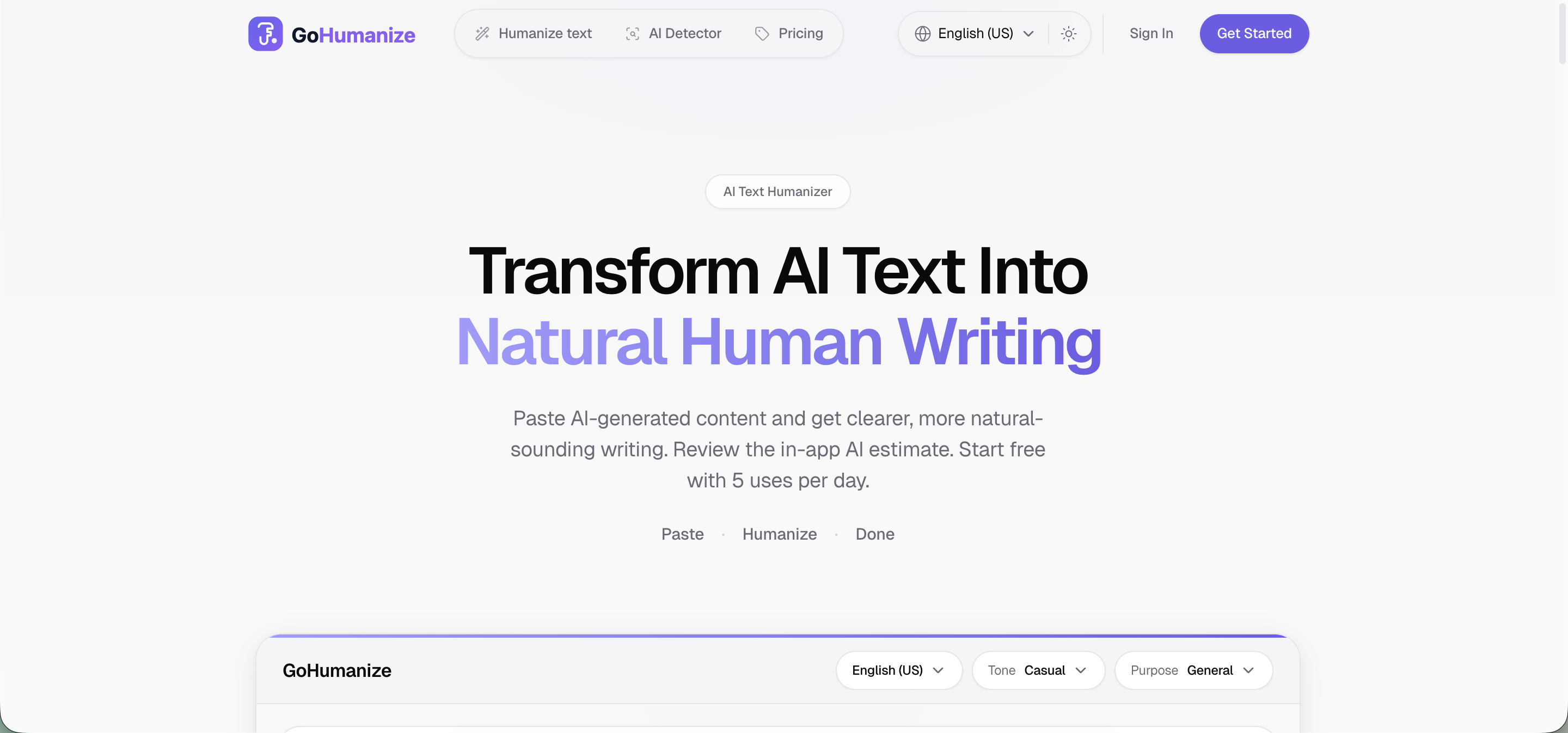 GoHumanize screenshot