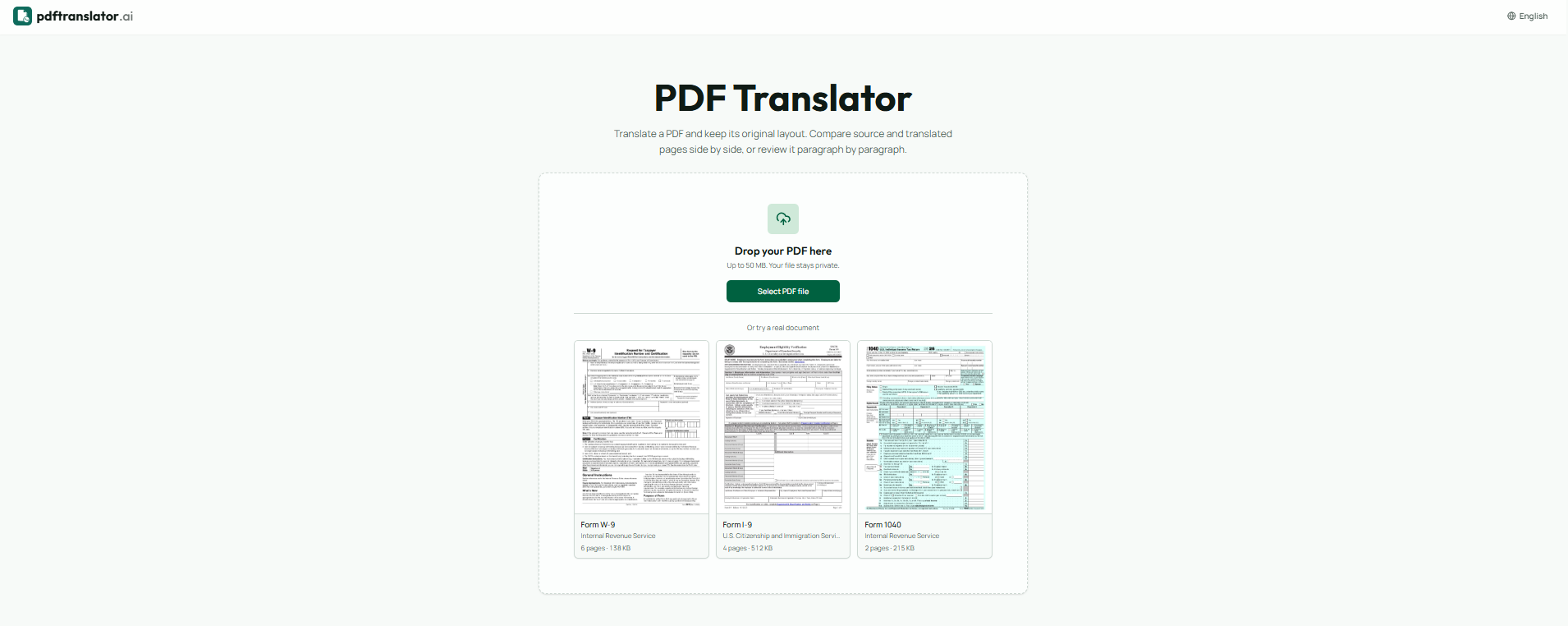 PDF Translator screenshot